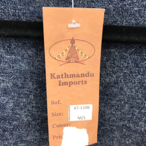 NWT Kathmandu Imports Womens Blue Contrast Hem Long Sleeve Sweater Cardigan M/L - Picture 7 of 9